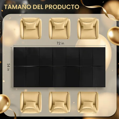 Vista 2 de Just Shimmer 1 mantel de aluminio negro de 54 x 72 pulgadas para cumpleaños, graduación, Halloween, fiesta, mantel de plástico, impermeable