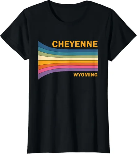 Vista 40 de Retro Vintage 70s Cheyenne Wyoming camiseta