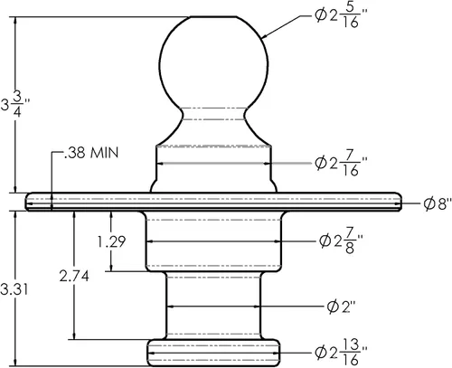 Vista 3 de pivote para cuello de cisne Balón adaptador – Hecho En EEUU.