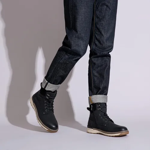 Vista 2 de Vostey Botas de hombre Casual Chukka Cremallera Lateral Moda Bmy8050a-negro