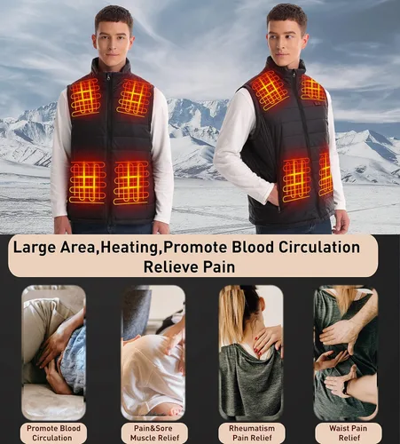 Vista 6 de Heated Vest with Battery Pack Heated Hunting Vest, Smart Electric Heating Vest, Warming Heating Vest for Hiking