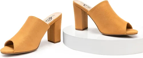 Vista 7 de Trary Sandalias de tacón para mujer, tacones altos de bloque grueso, sandalias de tacón abierto, sandalias de tacón sin cordones, cómodas