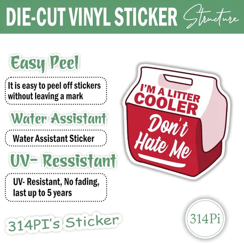 Vista 3 de 314PI Calcomanías de vinilo troqueladas con texto en inglés «Don't Hate Me Water Assistant», 3 unidades, calcomanías de enfriamiento, calcomanías