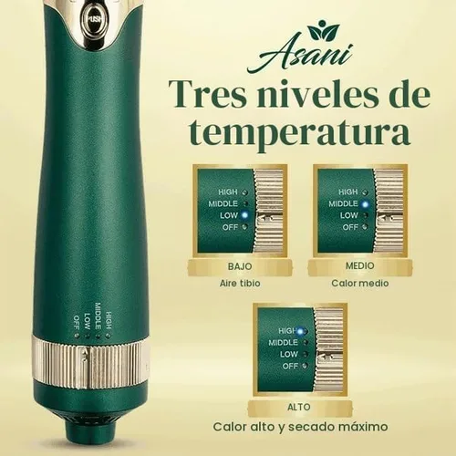 Vista 6 de Asani Cepillo de aire caliente, cepillo secador multiusos - Cabezales