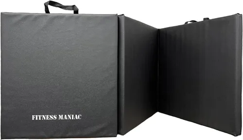 Vista 8 de Fitness Maniac Esterilla de gimnasia de panel plegable para gimnasio, yoga, esterilla de tri, color negro, esteras de ejercicio de EE. UU