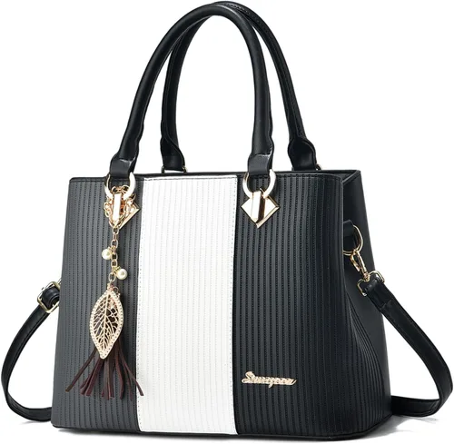 Vista 14 de Bolsos y carteras para mujer de cuero, bolso tote, bolso de hombro mediano, bolso bandolera con asa superior para damas