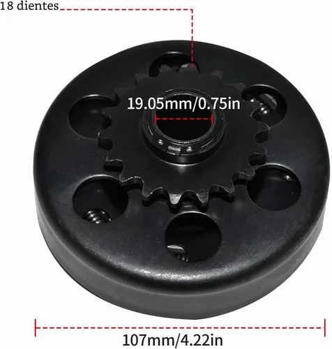 Vista 2 de Go Kart - Embrague centrífugo de 18 dientes de 3/4 pulgadas de diámetro n.º 35, cadena compatible con mini bicicleta y Go Kart Racing