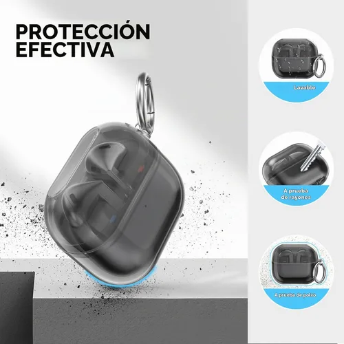 Vista 6 de AhaStyle - Carcasa transparente para Samsung Galaxy Buds 3 FE/Galaxy Buds3 Pro/Buds 3