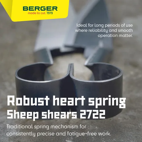 Vista 4 de BERGER Topiary & Sheep Shears 2722 - Cuchillas autoafilables de grado comercial, resorte de corazón, diseño ambidiestro, 6.1 pulgadas, borde