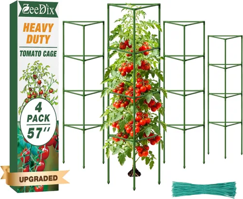 Vista 10 de ZeeDix Paquete de 4 jaulas de tomate altas y resistentes de 65 pulgadas
