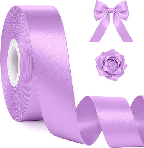 Vista 60 de Fullive Cinta de 1 pulgada para envolver regalos, cinta de Halloween de color morado oscuro de 30 yardas Sleek Glossy, Wear Resistant, Easy Cut