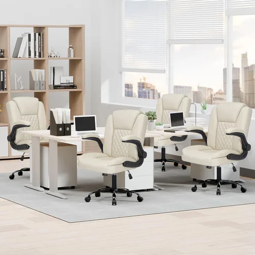 Vista 8 de Silla de oficina ergonómica ejecutiva, silla de escritorio para computadora de alta resistencia con reposabrazos ajustable y capacidad
