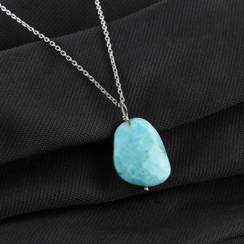 Vista 2 de Collar con colgante de pera de piedras preciosas múltiples