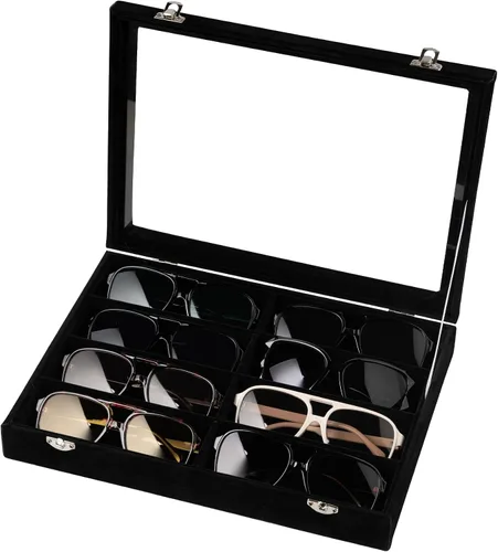 Vista 11 de Frebeauty 8-Slot Sunglass Organizer,Velvet Sunglass Holder for Drawer Beige