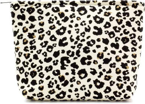 Vista 42 de Pazimiik Bolsa de maquillaje floral, grande, de algodón, con cremallera para bolsa de viaje, organizador de maquillaje de lona para mujeres