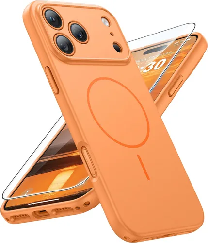 Vista 59 de FNTCASE Funda para iPhone 14 Pro Max color azul: [compatible con Magsafe] Funda magnética mate sólida con [protección completa de la cámara]