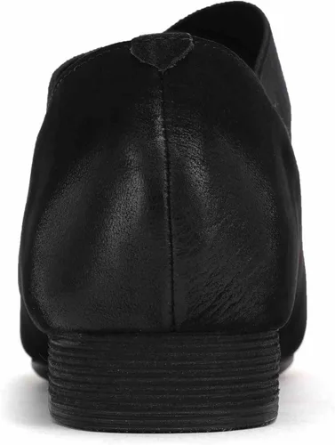Vista 6 de Zapatos planos de ballet de piel nobuck para mujer, punta cuadrada retro con banda ancha elástica entrecruzada, zapatos de tacón bajo y fino