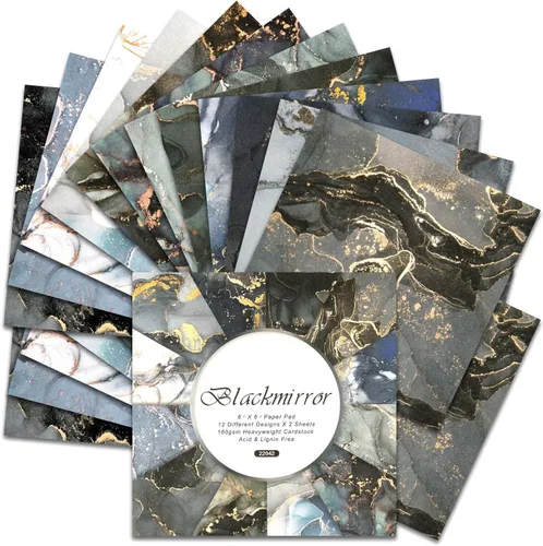 Vista 18 de BLEDS Papel de álbum de recortes, bloc de 24 hojas de papel para álbumes de recortes de manualidades de 12x12 pulgadas con patrón de galaxia