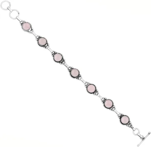 Vista 39 de Round Shape Natural & Synthetic Gemstones Silver Plated Bracelets for Women - Vintage Bohemian Style Handmade Birthstone Adjustable Link Bracelet