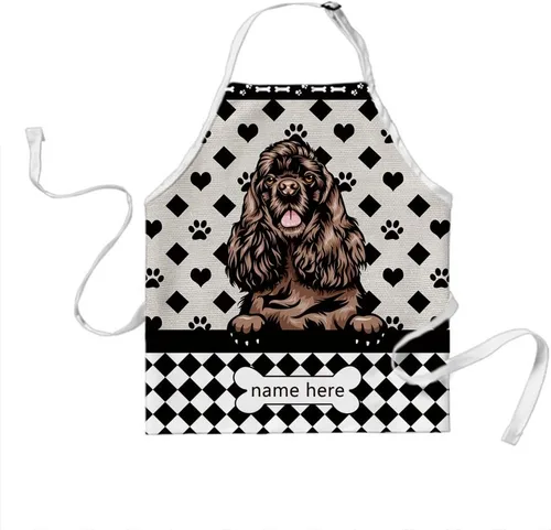Vista 8 de Delantal lindo de lunares de perro personalizado Peeking Dog Boxer, Boxer-2