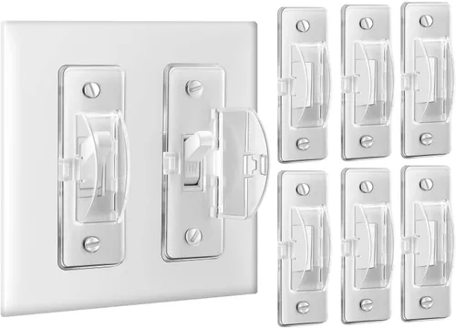 Vista 9 de Roxiuc Protector de interruptor – Protector de cubierta para interruptor de luz – A prueba de niños – Transparente (4 piezas) – Compatible
