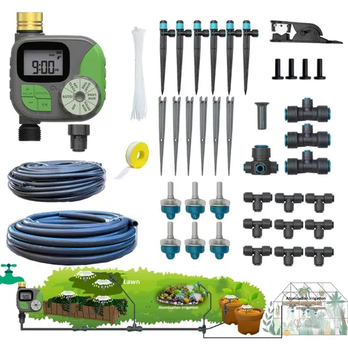 Vista 4 de Drip Irrigation System for Garden Plug-in Quick Connection Drip Irrigation Kit 5/16“ID and 1/4 Inch Pipe Watering System for Garden Spray, for