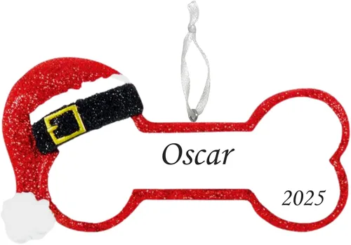 Vista 10 de Adorno de Navidad personalizado para perros 2025 – Bad to The Bone – Recuerdo personalizado para mascotas – Nuevo adorno para cachorros – Primera