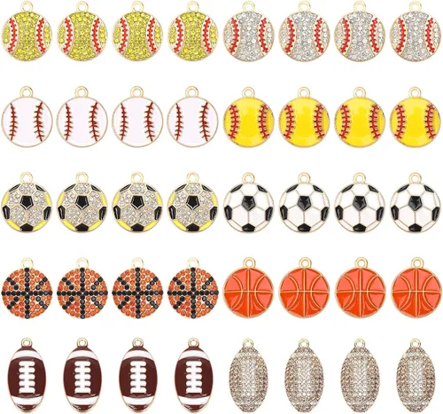 Vista 8 de MARFOREVER 40 unids/20 pares de dijes deportivos de fútbol