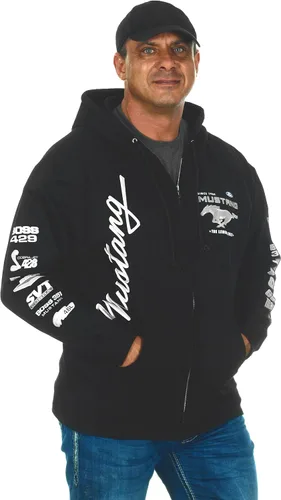 Vista 4 de Jh Design - Sudadera con capucha para hombre Ford Mustang en 5 estilos y cremallera completa