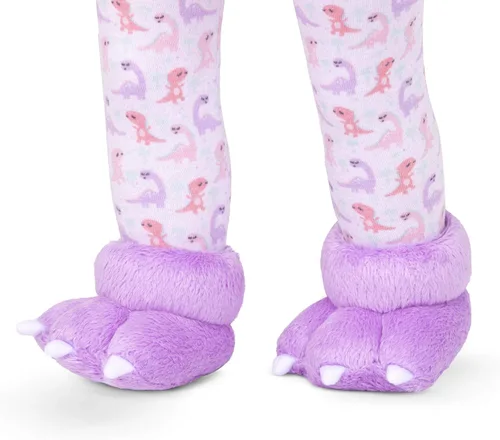 Vista 4 de Our Generation Conjunto de pijama - Animal de peluche de dinosaurio y pantuflas - Ropa de muñeca de 18 pulgadas - Juego de simulación - Juguetes