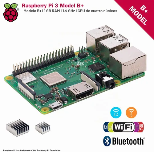 Vista 2 de CanaKit Raspberry Pi 3 B+ (B Plus) con estuche Premium transparente y fuente de alimentación de 2.5A