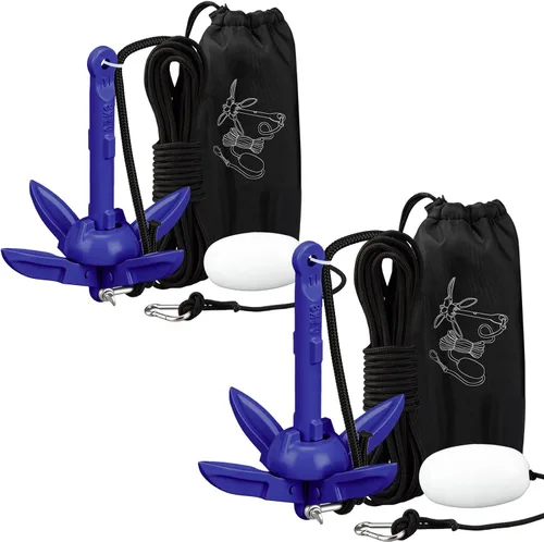Vista 36 de Lounsweer Paquete de 2 anclajes de kayak marino de 1.5/3.5 libras, kit de anclaje plegable para barco, kayak, pesca, accesorios para botes pequeños
