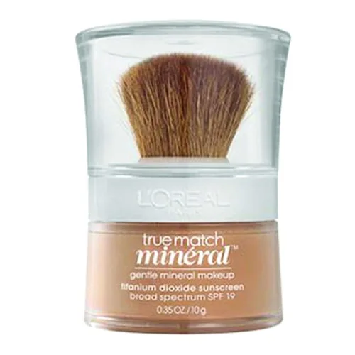 Vista 6 de L'Oréal Paris True Match - Maquillaje de base mineral en polvo suelto, color sable suave, 0.35 onzas Negro suave