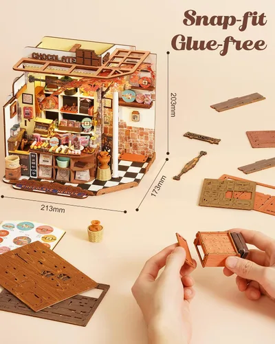 Vista 5 de Rolife Henry's Chocolate Shop Kit de casa de muñecas en miniatura