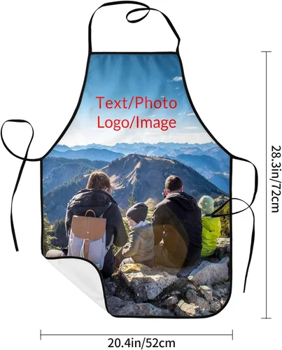 Vista 2 de Delantales personalizados con tu imagen, texto, foto, logotipo, diseña tus propios delantales para jardinería, cocina, cocina