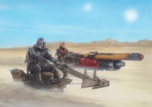 Vista 37 de MIGHTYPRINT Arte de pared de Star Wars The Mandalorian de 24 x 17 pulgadas