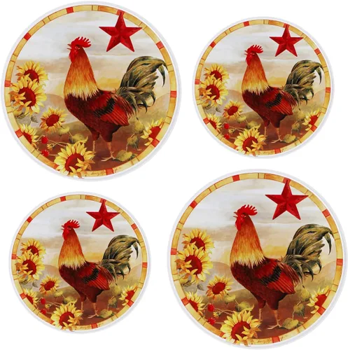 Vista 7 de Reston Lloyd, Fundas para quemadores para estufa eléctrica, fundas decorativas de lata ligeras, juego de 4 (2-8 pulgadas y 2-10 pulgadas), oculta