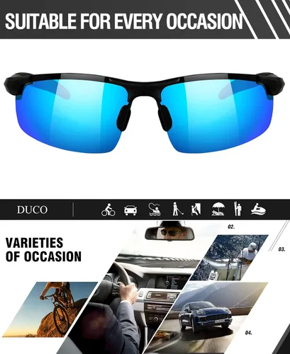 Vista 5 de Duco - Gafas de sol deportivas polarizadas para hombre con protección UV 8177s