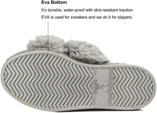 Vista 4 de Pantuflas para mujer, cruzadas, de vellón suave, para interior o exterior