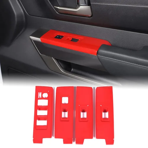 Vista 21 de Aunginsy Cubierta de Panel de Moldura de Botón de Elevación de Vidrio para Puerta de Automóvil Compatible con Toyota Tundra/Sequoia 2022-2025