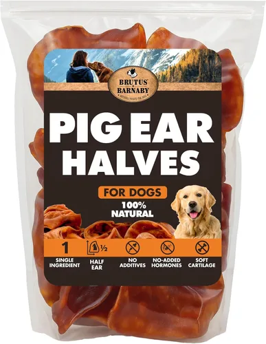 Vista 10 de BRUTUS & BARNABY Orejas de cerdo enteras para perros, 12 unidades – Masticables para perros de un solo ingrediente totalmente naturales, cocinados a