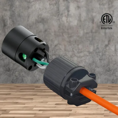 Vista 6 de Nema L5-30R - Conector de bloqueo, 30 amperios, 125 voltios, 2 polos, conexión a tierra de 3 cables, adaptador de bloqueo giratorio del generador