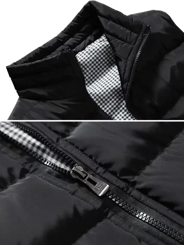 Vista 4 de Vcansion Chaleco de abrigo acolchado con cuello alto casual para hombre