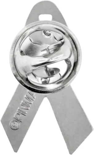 Vista 25 de PinMart Awareness - Pin de solapa esmaltado – Pin de cinta chapado en níquel y oro – Cinta de prevención y conciencia – Broche de joyería con parte