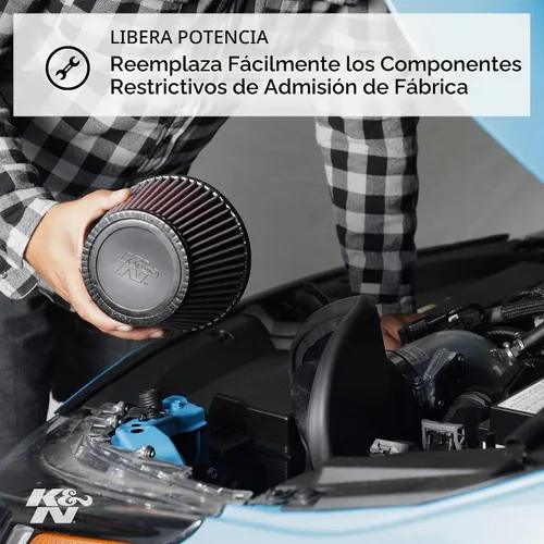 Vista 6 de K&N 57-3050 Sistema de admisión de aire de rendimiento FIPK con kit de servicio de cuidado de filtro