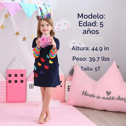 Vista 4 de VIKITA - Vestidos de invierno para niñas, de manga larga, ropa escolar para niñas de 2 a 12 años Alh5805