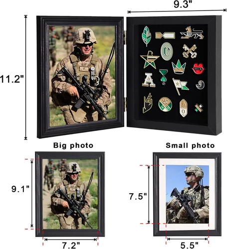 Vista 2 de Marco de fotos con 98% de protección UV para medallas militares, etiquetas de playa, alfileres de joyería, regalo de alfiler, cintas de insignia
