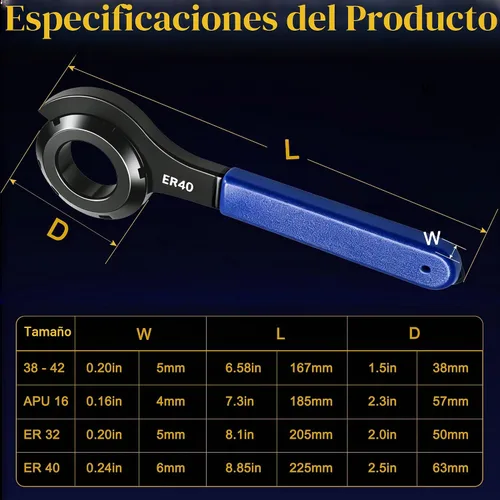 Vista 6 de Juego de 4 Piezas de Llaves Universales para Coilover, Llaves de Amortiguador Ajustables para Ajustes de Coilover de la Mayoría de Automóviles y Azul