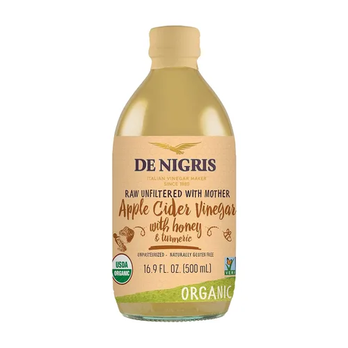 Vista 8 de De Nigris Vinagre de sidra de manzana orgánico crudo y sin filtrar 16,9 oz
