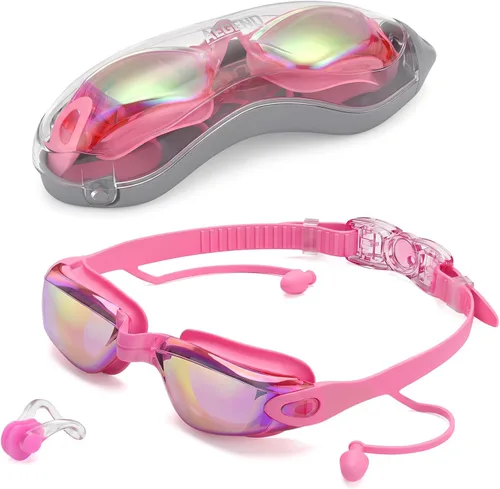 Vista 46 de Aegend Swim Goggles, Swimming Goggles No Leaking Full Protect Adult Youth Todo negro